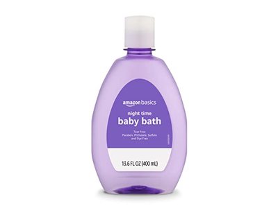 Amazon Basics Night Time Baby Bath, Lightly Scented, 13.6 fl oz/400 mL