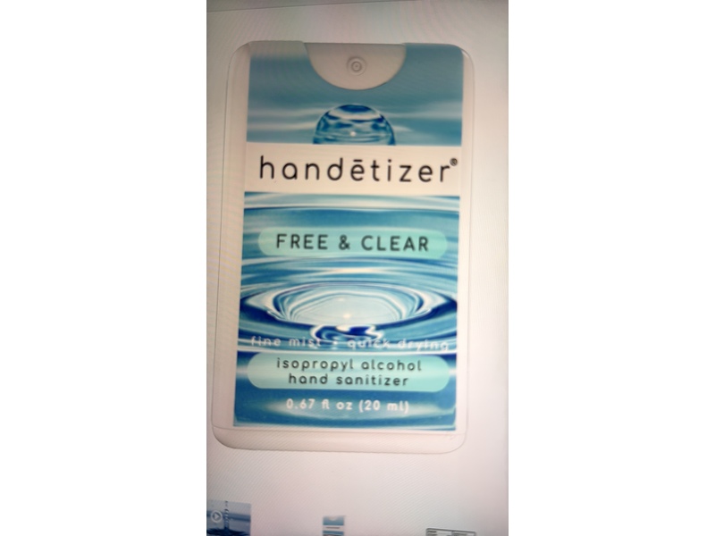 Handētizer Free & Clear Hand Sanitizer, Isopropyl Alcohol, 0.67 fl oz/20 mL