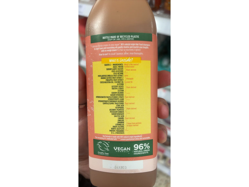 Garnier Ultimate Blends Glowing Length Hair Food Shampoo, Pineapple & Amla, 350 mL