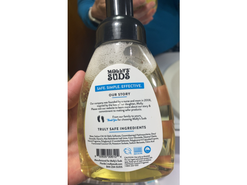 Molly's Suds Foaming Hand Soap, Peppermint, 8.25 oz, Pack Of 3