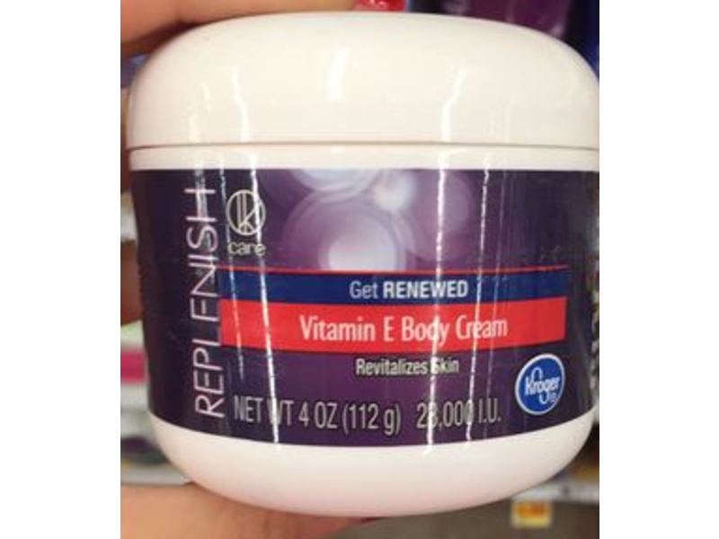 Kroger Replenish Body Cream, Vitamin E, 4 oz/112 g