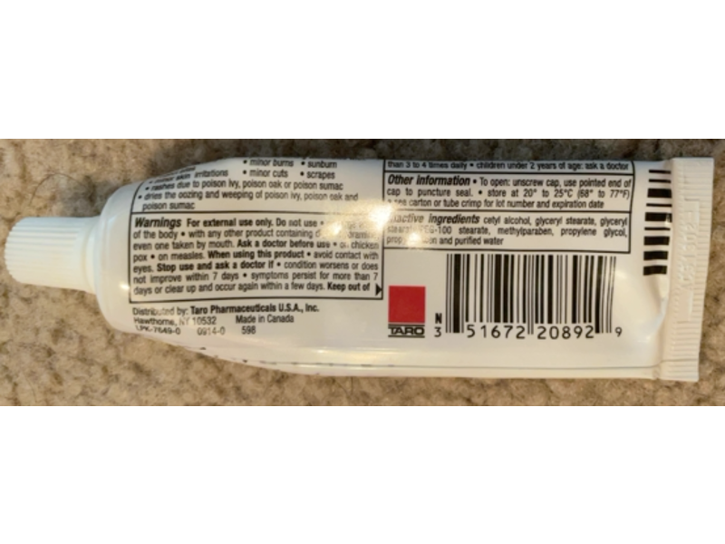 Taro Extra Strength Anti-Itch Cream, 1 oz/28.4 g