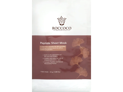 Roccoco Botanicals Peptide Sheet Mask, 0.88 oz/25 g, 1 Count