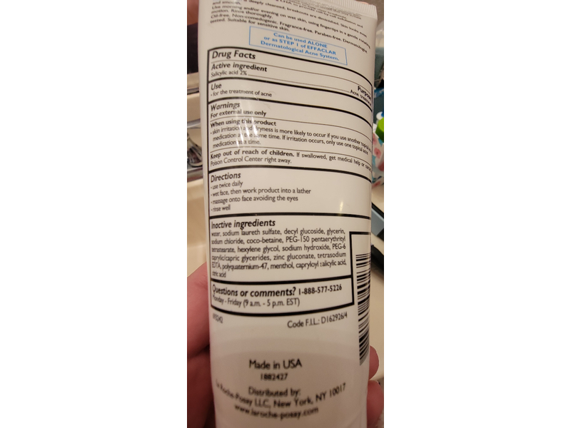 La Roche Posay Effaclar Medicated Gel Cleanser, 6.76 fl oz/200 mL