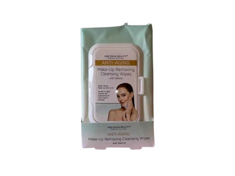 Precision Beauty Anti-Aging Make-Up Removing Cleansing Wipes, Retinol, 30 Count