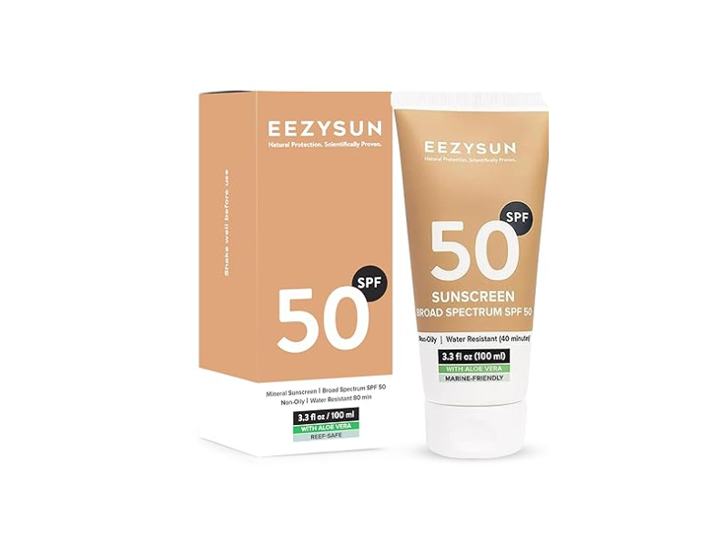 Eezysun Mineral Sunscreen, Aloe SPF 50, 3.3. fl oz/100 mL