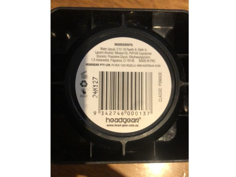 Headgear Shine Finish Classic Pomade, Firm Hold, 3.53 oz/100 g