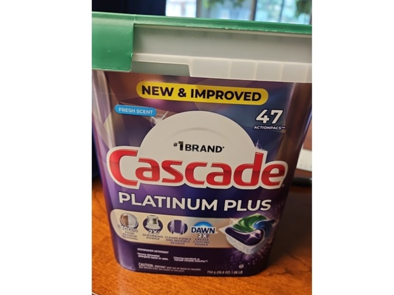 Cascade Platinum Plus Dishwasher Detergent, Fresh Scent, 26.6 oz/754 g, 47 Count