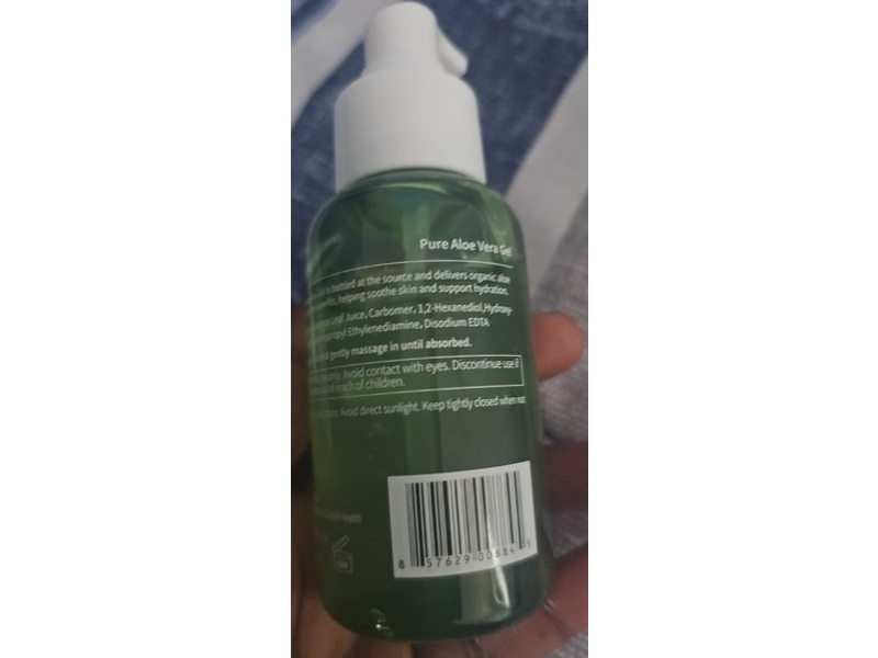 Aloderma Pure Aloe Vera Gel, Organic Aloe Vera, 3.53 oz/100 g