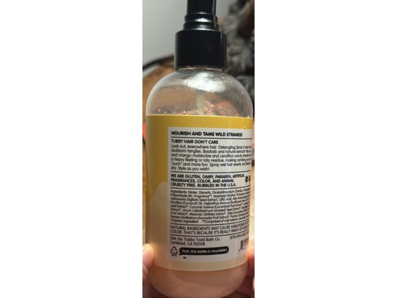 Tubby Todd Bath Co. Detangler, Lemon Creme, 8.5 fl oz/251 mL
