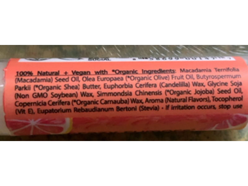 Crazy Rumors Ruby Red Grapefruit Lip Balm with Shea Butter, 0.15 oz/4.4 mL