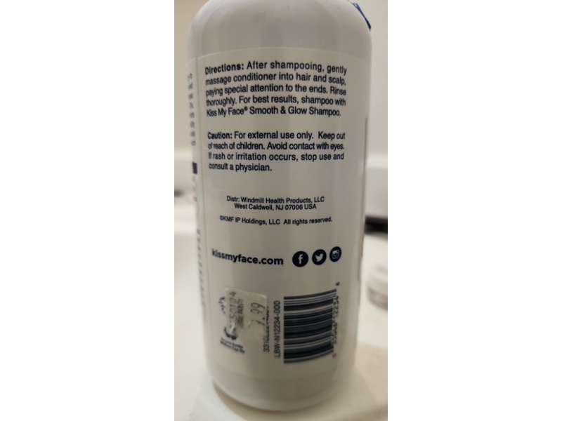 Kiss My Face Smooth & Glow Conditioner, 16 fl oz/473 mL