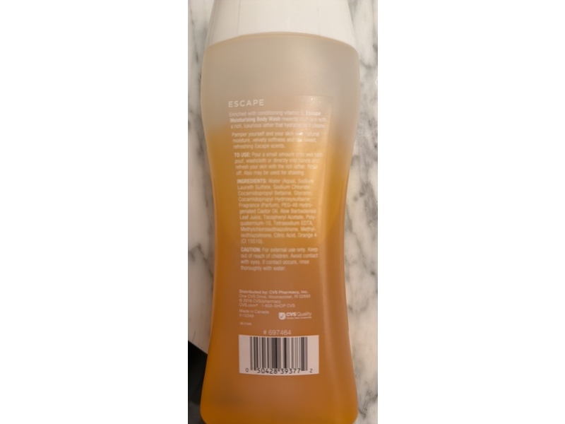Escape Moisturizing Body Wash, Vitamin E, 12 fl oz/255 mL