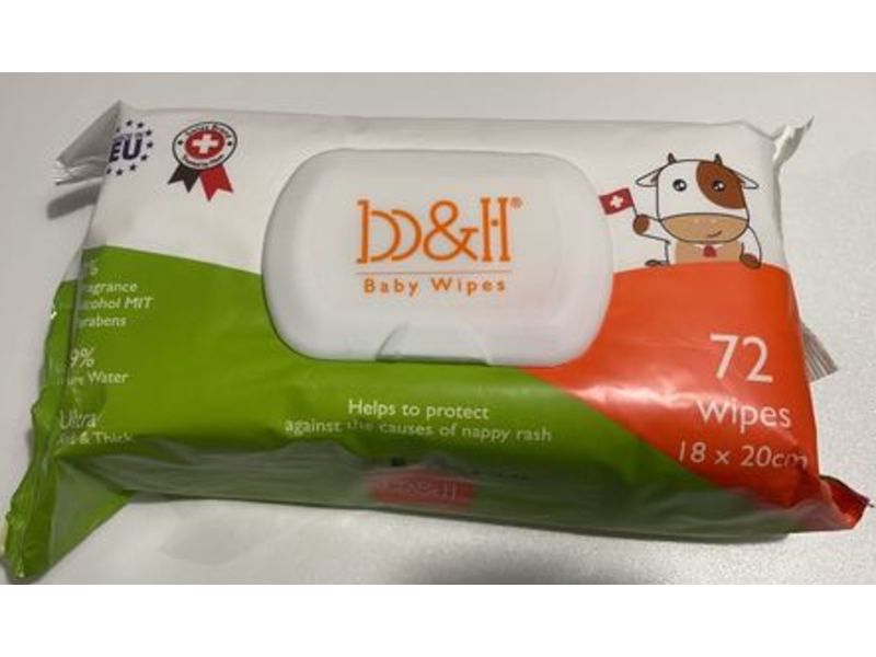 b & h Baby Wipes, 72 Count