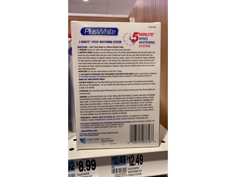 Plus White 5 Minute Premier Teeth Whitening System, Whitening Gel, 2 oz/56 g, Rinse, 4 fl oz/118 mL