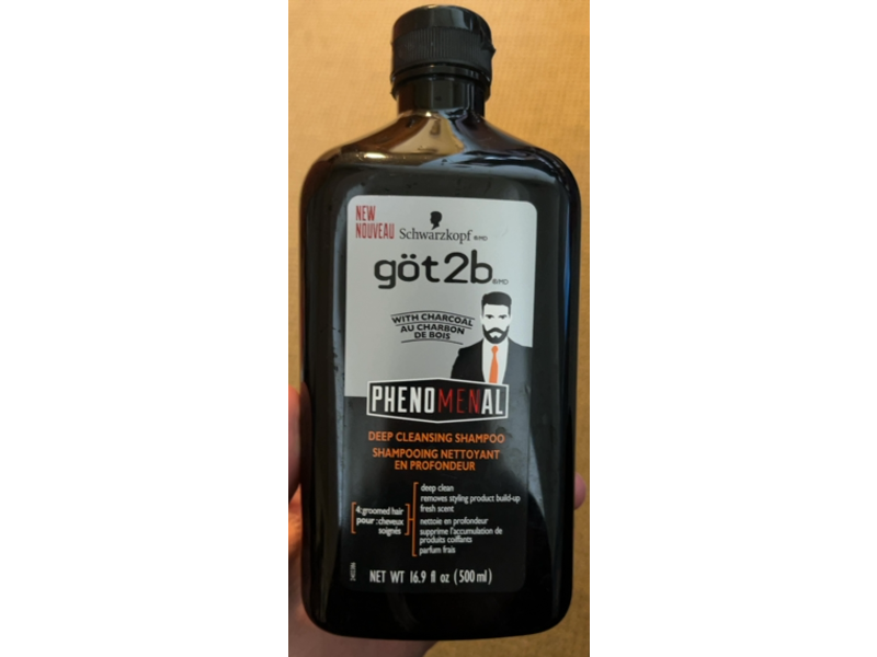 Schwarzkopf Got 2b Phenomenal Deep Cleansing Shampoo, Charcoal, 16.9 fl oz/500 mL