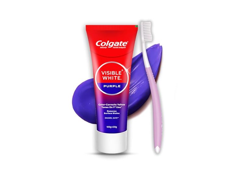 Colgate Visible White Toothpaste, Purple, 3.5 oz+0.7 oz/100 g+20 g