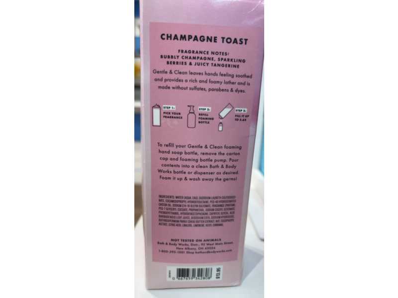 Bath & Body Works Gentle & Clean Foaming Hand Soap Refill, Champagne Toast, 32 fl oz/946 mL