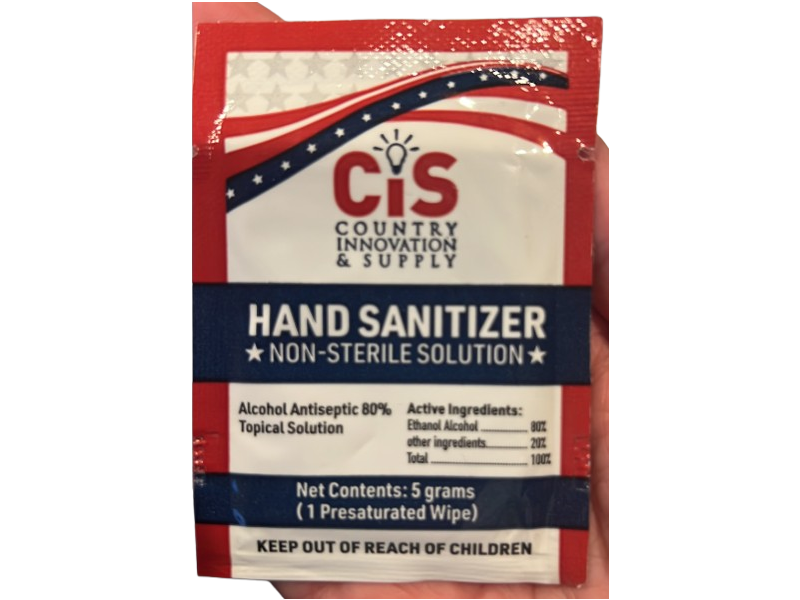 Country Innovation & Supply Hand Sanitizer, Non-Sterile Solution, 5 g