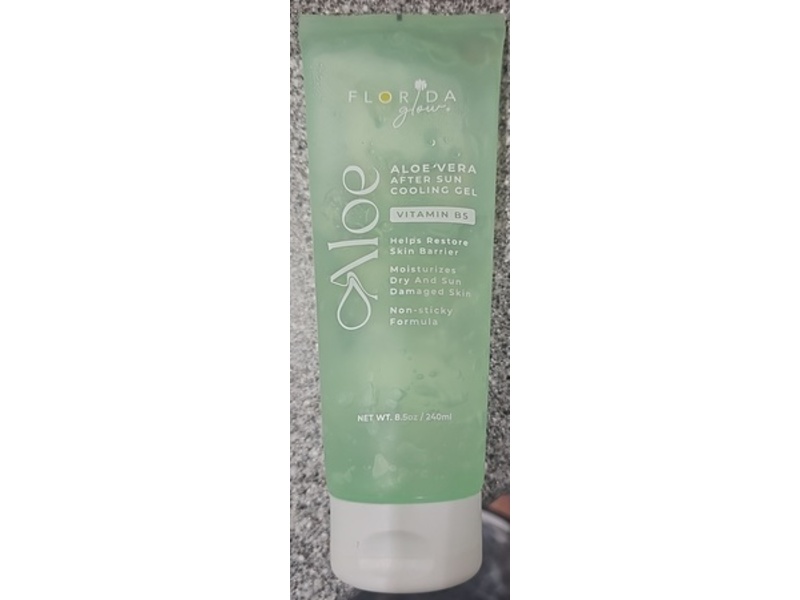 Florida Glow Aloe Vera After Sun Cooling Gel, Vitamin B5, 8.5 oz/240 mL
