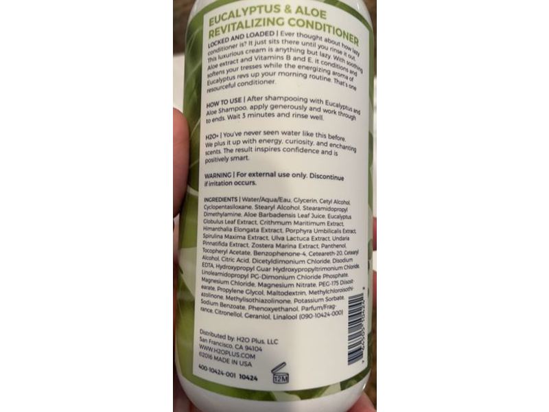 H20+ Revitalizing Conditioner, Eucalyptus & Aloe, 12.2 fl oz/360 mL