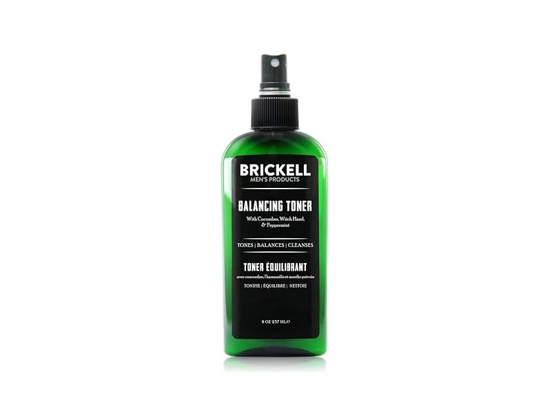 Brickell Men's Balancing Toner, Cucumber Witch Hazel & Peppermint, 8 oz/237 mL