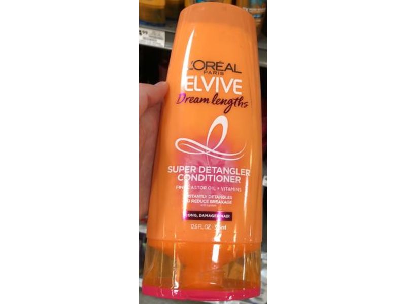 L'Oreal Paris Elvive Dream Lengths Super Detangler Conditioner, Fine Castor Oil + Vitamins, 12.6 fl oz/375 mL