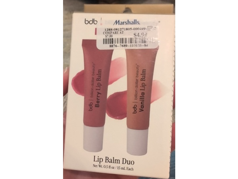 Billion Dollar Brows Lip Balm Duo, Berry + Vanilla, 0.5 fl oz/15 mL