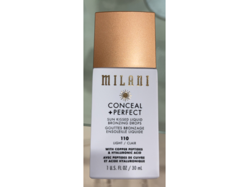 Milani Conceal + Perfect Sun Kissed Liquid Bronzing Drops, 110 Light, 1 fl oz/30 mL