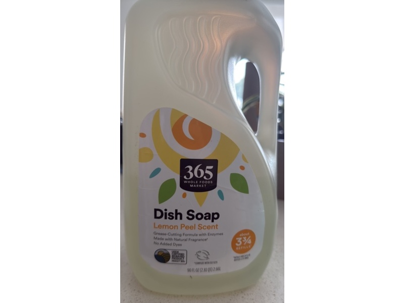 365 by Whole Foods Market Dish Soap Refill, Lemon Peel Scent, 90 fl oz/2.66 L