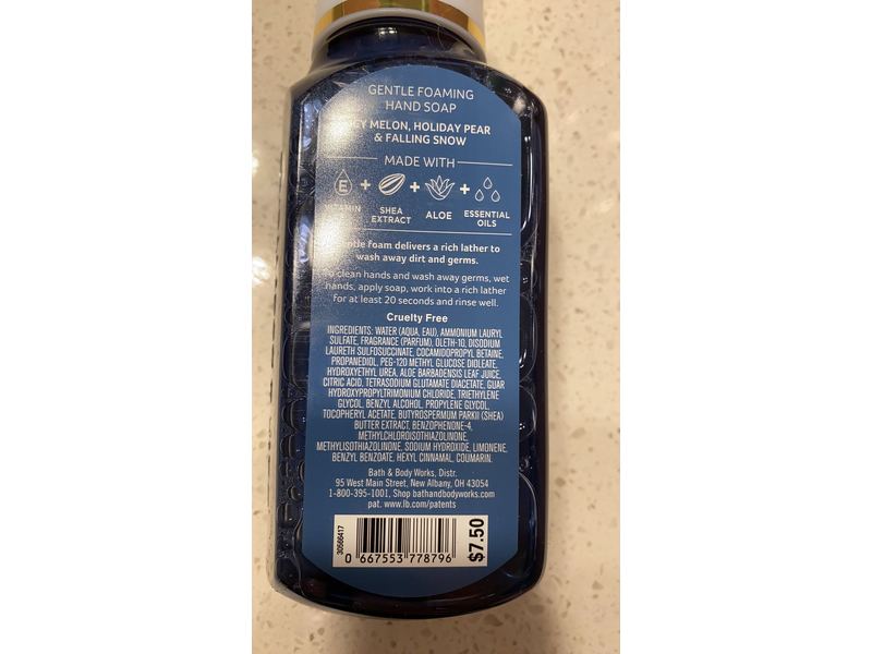 Bath & Body Works Gentle Foaming Hand Soap, White Barn Fresh Sparkling Snow, 259 ml
