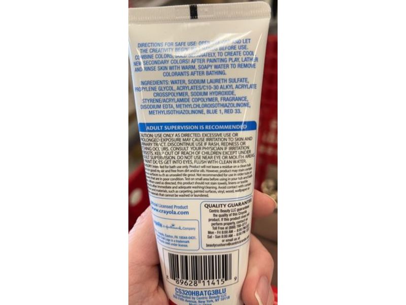 Crayola Bathtub Finger Paint Soap, Bluetiful Blue, 3 fl oz/88.7 mL