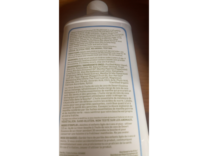 Desert Essence Coconut Oil Mouthwash, 16 fl oz/473 mL