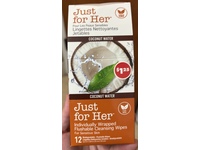 Mjk Brands Just For Her Flushable Cleansing Wipes, Coconut Water, 12 Count - Image 3
