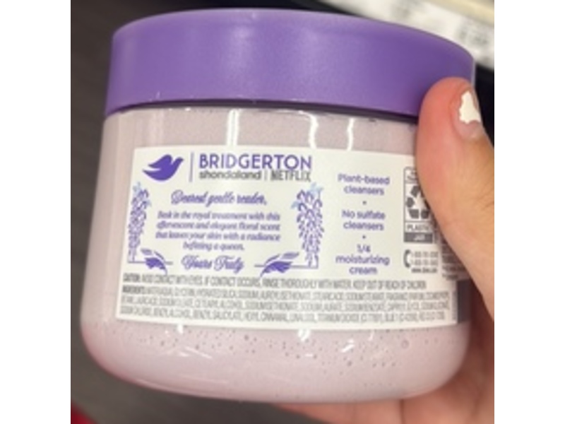 Dove Bridgerton Body Scrub, Whispering Wisteria, Orchids & Champagne, 15 oz