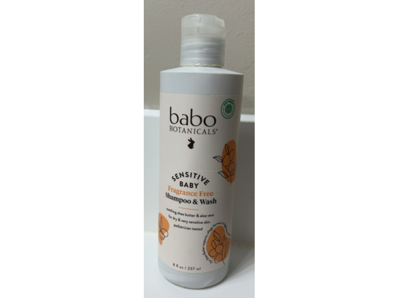 Babo Botanicals Sensitive Baby Shampoo & Wash, Shea Butter & Aloe Vera, 8 fl oz/237 mL