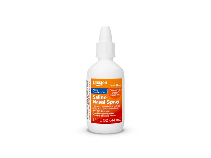 Amazon Basic Care Saline Nasal Moisturizer Spray, 1.5 fl oz/44 mL