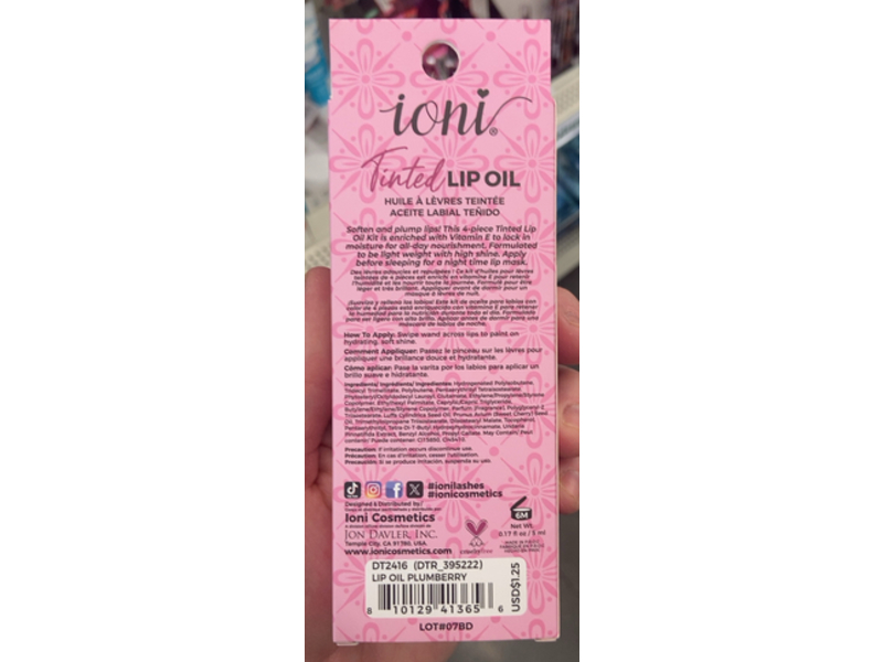 Ioni Tinted Lip Oil, Plumberry, 0.17 fl oz/5 mL