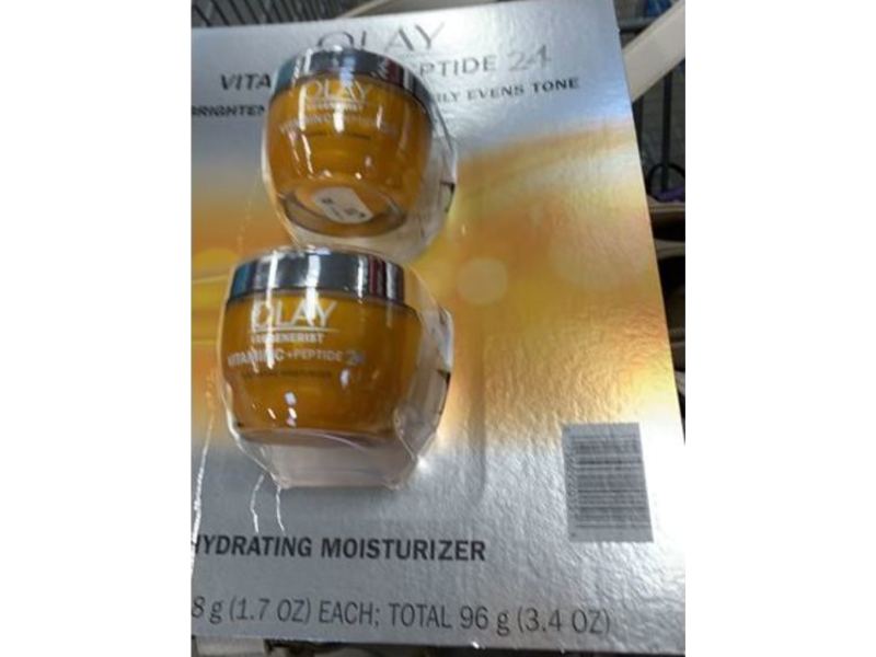 Olay Vitamin C + Peptide 24 Hydrating Moisturizer, 1.7 oz/48 g, Pack Of 2