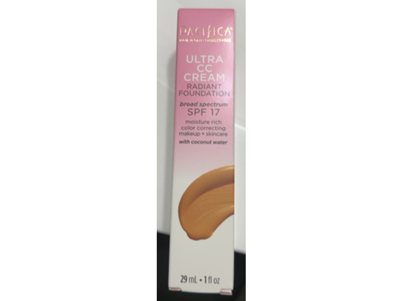 Pacifica Beauty Ultra CC Cream Radiant Foundation, SPF 17 Warm/Medium, 1 fl oz/29 mL