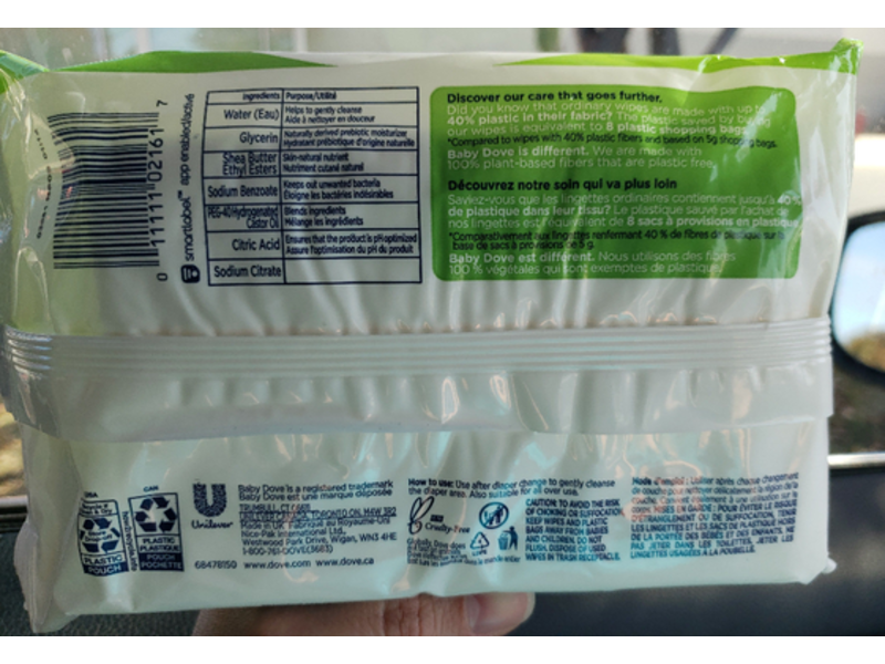 Baby Dove Sensitive Skin Wipes, 63 Ct