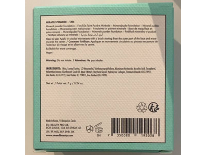 Sweed Miracle Powder, Tan 04, 0.24 oz/7 g