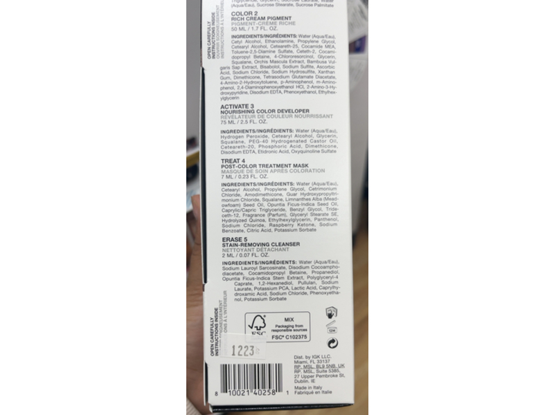 Igk Permanent Color Kit, 1-800 Espresso, 1.7 fl oz/50 mL