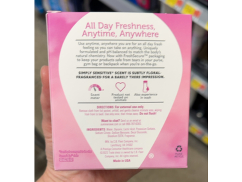 Summers Eve Simply Sensitive Daily Gentle Cloths, 12 Count