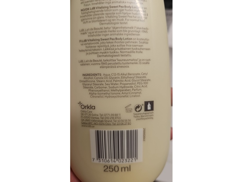 LdB Vitalizing Sweet Pea Body Lotion, 250 mL