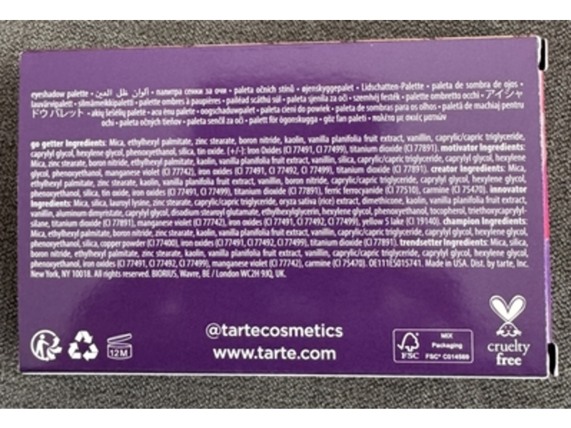 Tarte Mini Amazonian Clay Palette, Tartelette In Bloom, 0.0342 oz/0.97 g