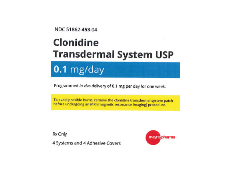 Clonidine Transdermal System USP, 0.1 mg/day, Mayne Pharma (RX)