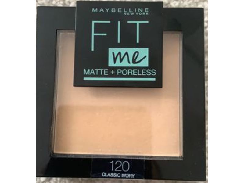 Maybelline Fit Me Matte and Poreless Powder, 120 Classic Ivory, 9 g