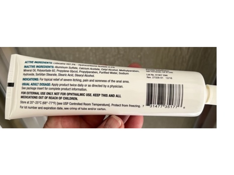 Lidocaine HCI 3% - Hydrocortisone Acetate 0.5% cream, 3 oz/85 g, Pharma PureRx (Rx)