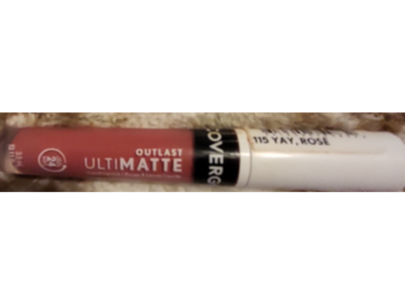 Covergirl Outlast Ultimatte Liquid Lip Lipstick, Yay, Rose, 0.12 fl oz/3.5 mL